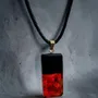 Jewelry - Bog Oak & Baltic Amber Pendant – Rectangle – Baltic Ember Monolith - GLASS4CANDLES