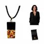Jewelry - Bog Oak & Amber Pendant – Rectangle, 40x20x6 mm – Clear Monolith Bar - GLASS4CANDLES