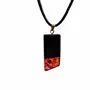 Jewelry - Bog Oak & Amber Pendant – Rectangle, 43x20x6 mm – Fuchsia Facet Bar - GLASS4CANDLES