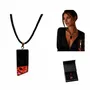 Jewelry - Bog Oak & Amber Pendant – Rectangle, 43x20x6 mm – Fuchsia Facet Bar - GLASS4CANDLES