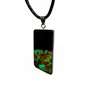 Jewelry - Bog Oak & Amber Pendant – Rectangle, 43x20x6 mm – Sapphire Facet Bar - GLASS4CANDLES