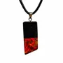 Jewelry - Bog Oak & Amber Pendant – Rectangle, 43x20x6 mm – Baltic Ember Facet - GLASS4CANDLES