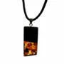 Bijoux - Pendentif en chêne noir et ambre – rectangle – Facet Bar Transparent - GLASS4CANDLES