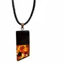Bijoux - Pendentif en chêne noir et ambre – rectangle – Facet Bar Transparent - GLASS4CANDLES