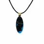 Jewelry - Bog Oak & Resin Pendant Necklace – Drop – Blue Droplet / Pear - GLASS4CANDLES
