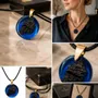 Jewelry - Bog Oak & Resin Pendant Necklace – Round, 39x38x6 mm - GLASS4CANDLES