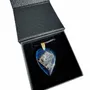 Jewelry - Bog Oak & Resin Pendant Necklace – Drop, 39x16x6 mm – Blue Droplet - GLASS4CANDLES