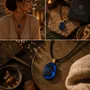 Bijoux - Pendentif en chêne noir et résine – ovale, 37x28x6 mm – Oval Bleu - GLASS4CANDLES