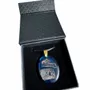Bijoux - Pendentif en chêne noir et résine – ovale, 37x28x6 mm – Oval Bleu - GLASS4CANDLES
