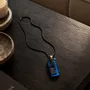 Jewelry - Bog Oak & Resin Pendant Necklace – Rectangle – Blue Rectangle - GLASS4CANDLES
