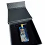 Jewelry - Bog Oak & Resin Pendant Necklace – Rectangle – Blue Rectangle - GLASS4CANDLES