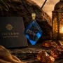 Jewelry - Bog Oak & Resin Pendant Necklace – Diamond – Blue Geometric - GLASS4CANDLES