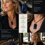 Jewelry - Bog Oak & Resin Pendant Necklace – Rectangle – Blue Peaked Rectangle - GLASS4CANDLES