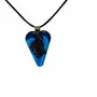 Jewelry - Bog Oak & Resin Pendant Necklace – Heart, 38x26x6 mm – Blue Heart - GLASS4CANDLES