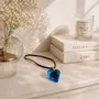 Jewelry - Bog Oak & Resin Pendant Necklace – Heart, 38x26x6 mm – Blue Heart - GLASS4CANDLES