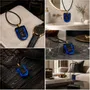 Jewelry - Bog Oak & Resin Pendant Necklace – Shield, 37x26x6 mm – Blue Shield - GLASS4CANDLES