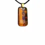 Jewelry - Bog Oak & Amber Pendant Necklace – Rectangle – Natural Rectangle - GLASS4CANDLES