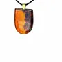 Jewelry - Bog Oak & Amber Pendant Necklace – Shield, 37x26x6 mm – Natural Shield - GLASS4CANDLES