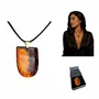 Jewelry - Bog Oak & Amber Pendant Necklace – Shield, 37x26x6 mm – Natural Shield - GLASS4CANDLES