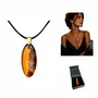Jewelry - Bog Oak & Amber Pendant Necklace – Drop – Natural Droplet / Pear - GLASS4CANDLES