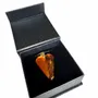 Jewelry - Bog Oak & Amber Pendant Necklace – Heart, 38x26x6 mm – Natural Heart - GLASS4CANDLES