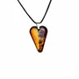 Jewelry - Bog Oak & Amber Pendant Necklace – Heart, 38x26x6 mm – Natural Heart - GLASS4CANDLES