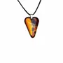 Jewelry - Bog Oak & Amber Pendant Necklace – Heart, 38x26x6 mm – Natural Heart - GLASS4CANDLES