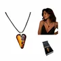 Jewelry - Bog Oak & Amber Pendant Necklace – Heart, 38x26x6 mm – Natural Heart - GLASS4CANDLES