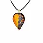 Jewelry - Bog Oak & Amber Pendant Necklace – Drop, 37x26x6 mm – Natural Droplet - GLASS4CANDLES
