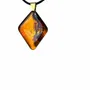 Jewelry - Bog Oak & Baltic Amber Pendant Necklace – Diamond – Natural Geometric - GLASS4CANDLES