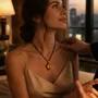 Jewelry - Bog Oak & Baltic Amber Pendant Necklace – Diamond – Natural Geometric - GLASS4CANDLES