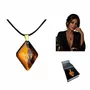 Jewelry - Bog Oak & Baltic Amber Pendant Necklace – Diamond – Natural Geometric - GLASS4CANDLES
