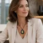 Jewelry - Bog Oak & Baltic Amber Pendant – Shield, 39x24x6 mm - GLASS4CANDLES