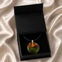 Jewelry - Baltic Amber & Resin Pendant – Round, 39x38x6 mm – Emerald Reverie - GLASS4CANDLES