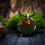 Jewelry - Baltic Amber & Resin Pendant – Round, 39x38x6 mm – Emerald Reverie - GLASS4CANDLES