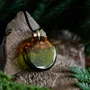 Jewelry - Baltic Amber & Resin Pendant – Round, 39x38x6 mm – Emerald Reverie - GLASS4CANDLES