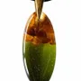 Jewelry - Baltic Amber & Resin Pendant – Drop, 39x16x6 mm – Emerald Reverie - GLASS4CANDLES