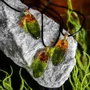 Jewelry - Baltic Amber & Resin Pendant – Drop, 39x16x6 mm – Emerald Reverie - GLASS4CANDLES