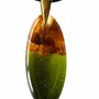 Jewelry - Baltic Amber & Resin Pendant – Drop, 39x16x6 mm – Emerald Reverie - GLASS4CANDLES