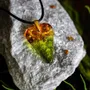 Jewelry - Baltic Amber & Resin Pendant – Heart, 38x26x6 mm – Emerald Reverie - GLASS4CANDLES