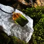 Jewelry - Baltic Amber & Resin Pendant – Rectangle, 40x23x6 mm – Emerald Reverie - GLASS4CANDLES