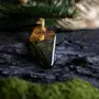 Jewelry - Baltic Amber & Resin Pendant – Shield, 39x24x6 mm – Emerald Reverie - GLASS4CANDLES