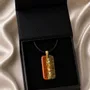 Jewelry - Bog Oak & Gold-Tone Leaf Pendant – Rectangle, 38x18x6 mm – Golden Eon - GLASS4CANDLES