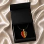 Jewelry - Bog Oak & Gold-Tone Leaf Pendant – Drop, 37x26x6 mm – Golden Eon - GLASS4CANDLES