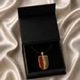 Jewelry - Bog Oak & Gold-Tone Leaf Pendant – Shield, 37x26x6 mm – Golden Eon - GLASS4CANDLES