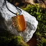 Jewelry - Bog Oak & Gold-Tone Leaf Pendant – Shield, 37x26x6 mm – Golden Eon - GLASS4CANDLES