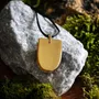 Jewelry - Bog Oak & Gold-Tone Leaf Pendant – Shield, 37x26x6 mm – Golden Eon - GLASS4CANDLES