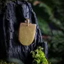 Jewelry - Bog Oak & Gold-Tone Leaf Pendant – Shield, 37x26x6 mm – Golden Eon - GLASS4CANDLES