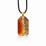 Jewelry - Bog Oak & Gold-Tone Leaf Pendant – Rectangle, 40x23x6 mm – Golden Eon - GLASS4CANDLES