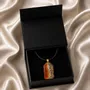 Jewelry - Bog Oak & Gold-Tone Leaf Pendant – Rectangle, 40x23x6 mm – Golden Eon - GLASS4CANDLES